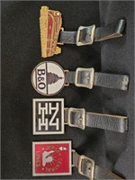 4 - RAILROAD ADVERTISING WATCH FOBS