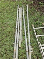 4 Galvanized Fence Posts and 2 Poles