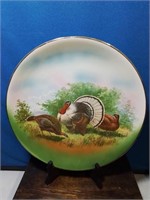 Large round hand painted Turkey platter 12 inches