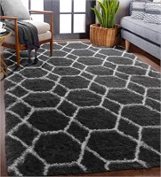 5x8 Geometric Rug  Grey/White for Living