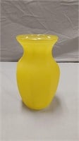 Yellow satin glass vase GGG #2999