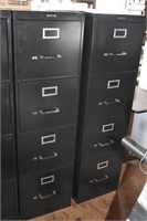 (2) 4 Drawer Metal File Cabinets