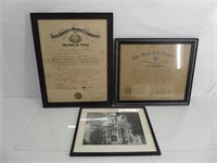 Lot (3) Certificates, License & Carthage Courthous