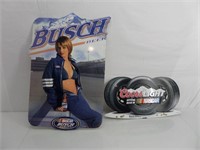 Lot (2) Coors Light & Busch Beer Nascar Signs