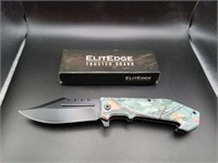 ElitEdge 8" Green Camo Knife