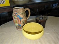 Vintage McCoy Bowl / Planter, Cheese Crock & Stein