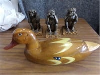 Monkeys and wooden Duck