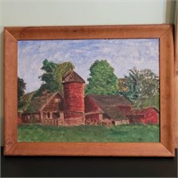 OLD BARN OIL PAINTING BY DAN SLOATHE 
WEST
