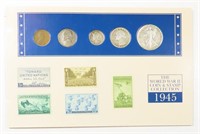 WWII 1945 COIN AND STAMP SET