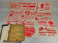 VINTAGE GROCERY STORE CHRISTMAS POSTERS & HUBLEY