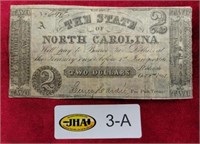 State Of North Carolina Two Dollar Note,