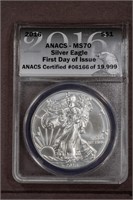 2016 $1 ANACS MS70 Silver Eagle