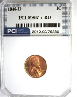 1946-D Cent MS67+ RD LISTS $2750