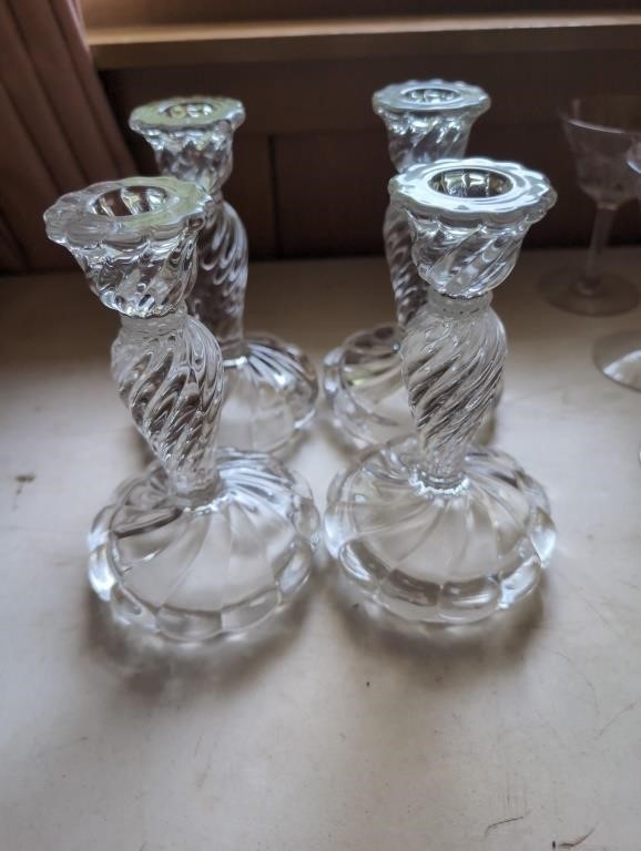 Fostoria Colony swirl 4 candlestick holders