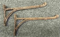 Pair of large horse harness wall hooks
