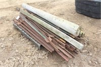 Approx (57) T-Style Fence Posts, With (4) Wood
