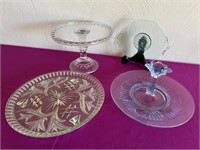 Colored Glass Plates, Platters, Serving Pieces +
