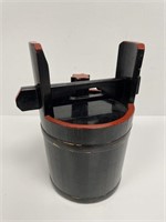 Lg Japanese Wood Sake Carrying Bucket w/stopper