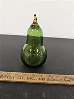 Hand Blown Green Glass Pear