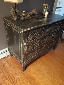 Antique Carved Four Drawer Dresser-