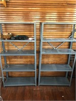 Pair of metal shelves
