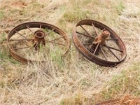 8- antique iron wheels