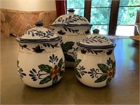 Set of Painted Graduated Canisters