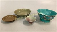 4 Pieces Asian Pottery and Porcelain