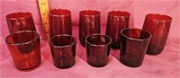 Small ruby red cups