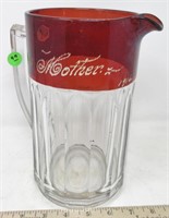 Ruby Red flash glass pitcher
