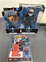 Lot of 3 DC Aquaman Action Figures&Book