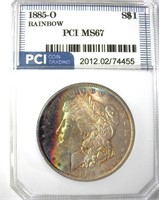 1885-O Morgan MS67 Rainbow LISTS $1550