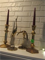 Candle holders and egrets