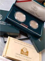 Commemorative silver dollar and coin set