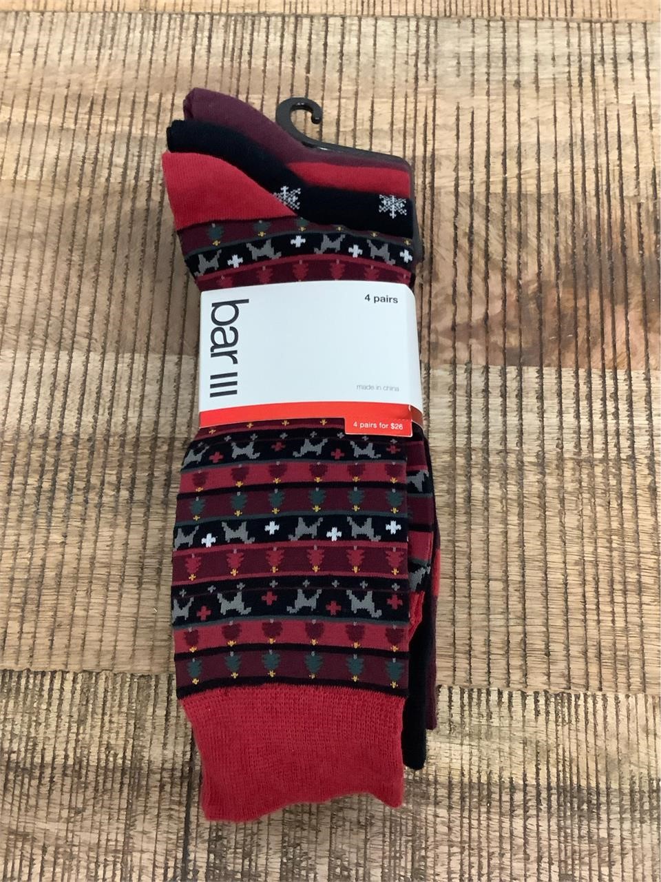 $26  Bar III 4 pack Holiday socks