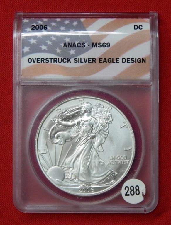 2006 American Eagle ANACS MS69 Overstruck Design