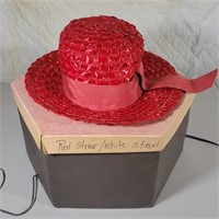 Vtg Women's Red Straw Hat