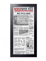 LaVie Home 11x22 Newspaper Frame Without Mat, Blac