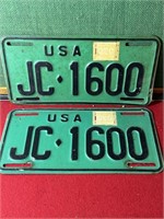 USA Matching Set of License Plates