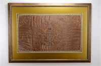 FRAMED CHINESE SILK EMBROIDERED TEXTILE PANEL