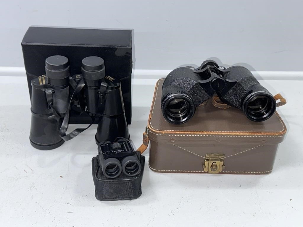 Binoculars with cases