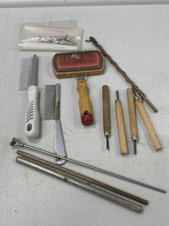 Wood Carving tools, Combs, Cat Brush, Screws