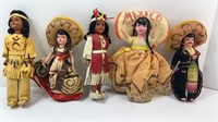 (5) VINTAGE CULTURAL DOLLS