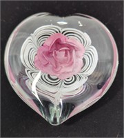 Vintage Art Glass Clear Glass Paperweight with