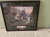 "THE FOREST CHAPEL" THOMAS KINKADE FRAMED ART