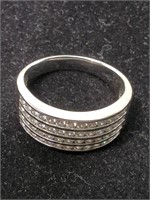 Sterling Silver Cubic Zirconia Band Size 11 Acid
