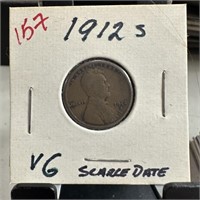 1912-S WHEAT PENNY CENT SCARCE DATE