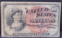 Genuine 1863 10 cent fractional note