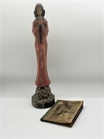 Vintage 15" Praying Carved Mother Mary Figure