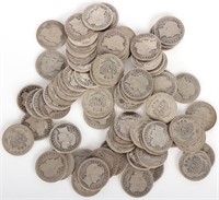 .900 SILVER BARBER DIMES - LOT OF 79